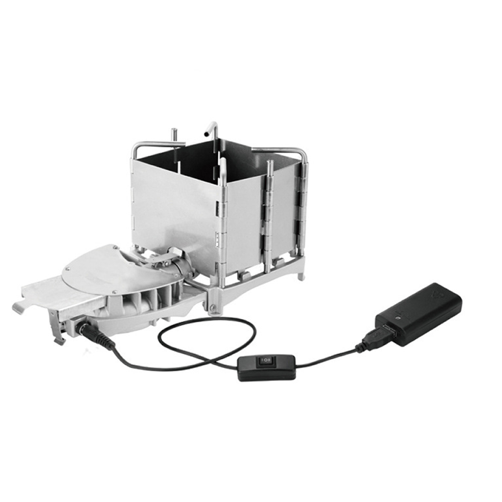 BRS 6000W Outdoor Wood Stove Wood Burning Stove Foldable Firewood Furnace Charcoal Cooker BBQ Electronic Blower Stove