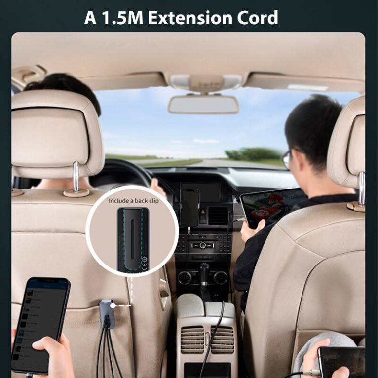 Tẩu sạc nhanh mở rộng 4 Port Baseus Share Together Extention Car Charger 120W - Hàng Chính Hãng