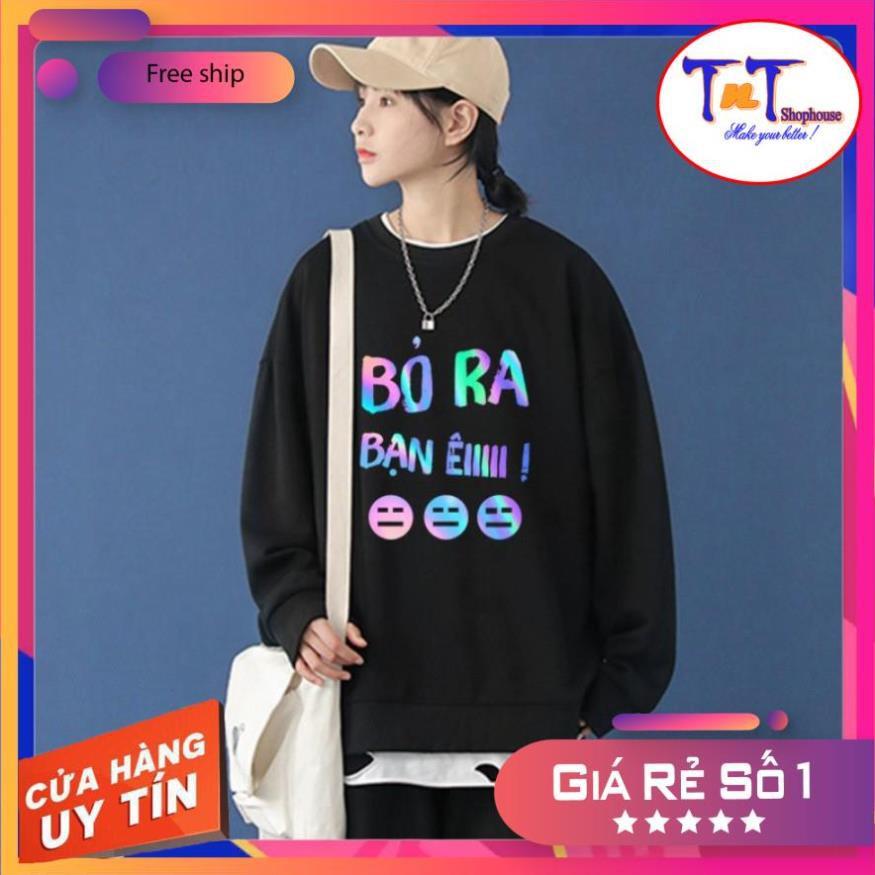 AS12 Áo Sweater Unisex ️/Áo nỉ Ulzzang phản quang unisex dài tay nam nữ - Bỏ Ra Bạn Êiii