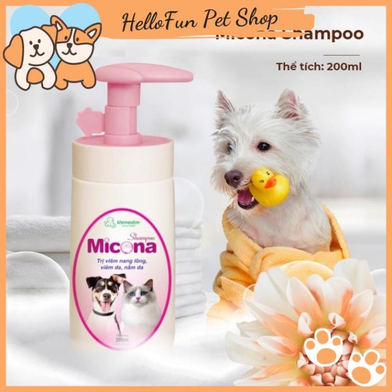 Sữa tắm cho chó mèo viêm nang lông, viêm da, nấm da Micona 200ml