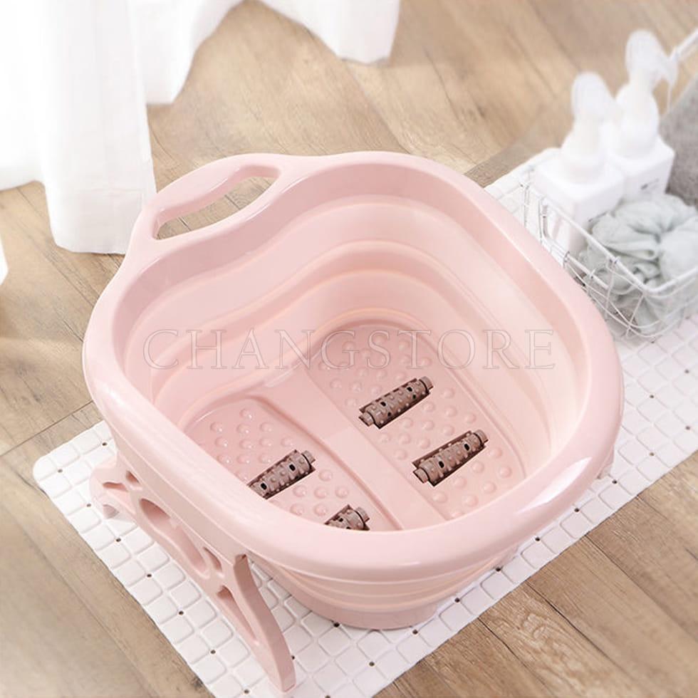 Chậu Ngâm Chân Gấp Gọn Có Con Lăn Massage Lòng Bàn Chân, Chậu Ngâm Massage Chân Gấp Gọn Tiện Lợi