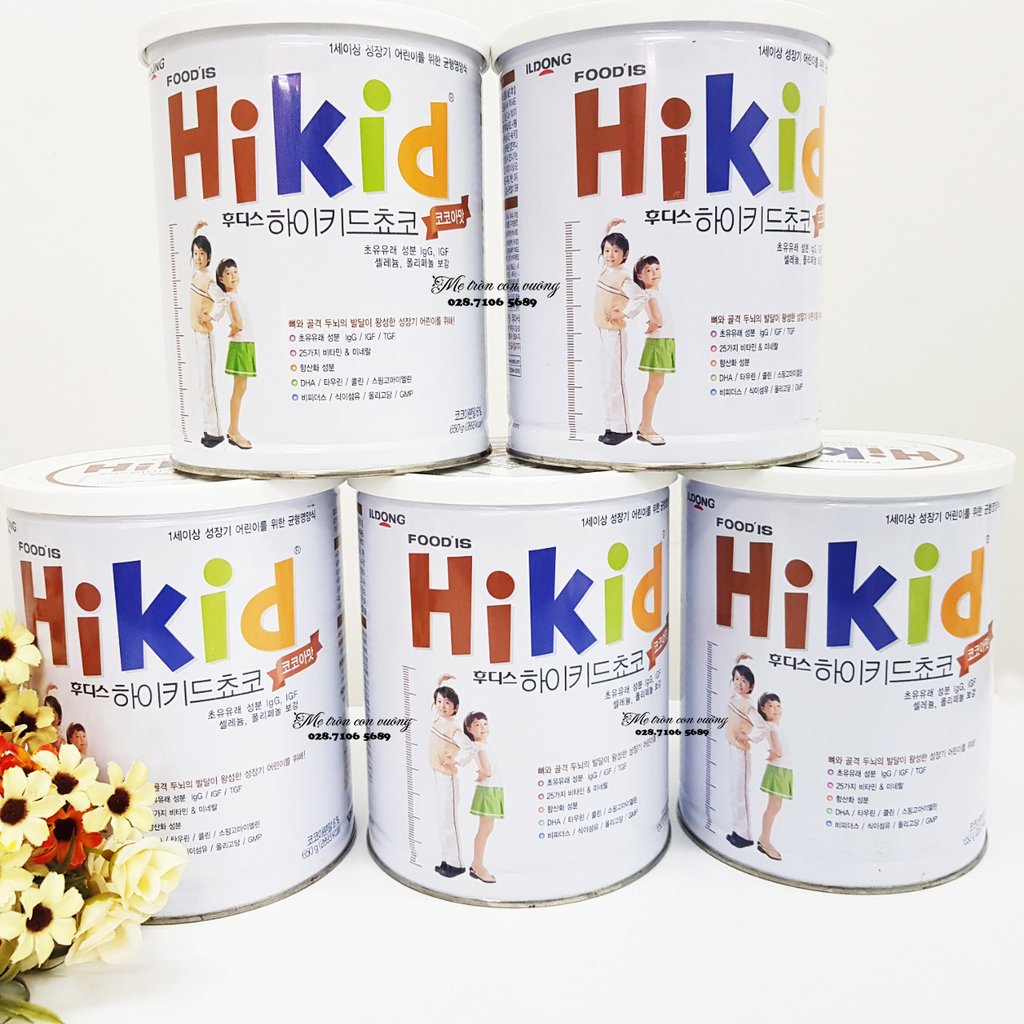 Bộ 2 Hộp Sữa Hikid vị Socola thơm ngon bổ dưỡng 650g - Hàng Nội địa Hàn