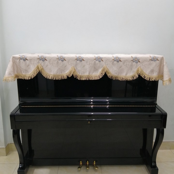 KHĂN PHỦ ĐÀN PIANO CƠ HỌA TIẾT CHÂU ÂU THÊU HOA 3D CAO CẤP