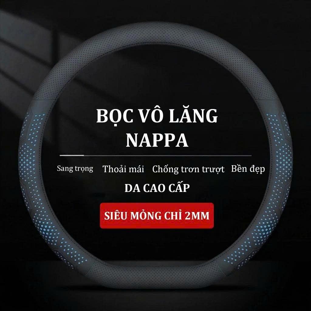 Bọc Vô Lăng Dcut da Nappa,phù hợp cho xe VF3, VF5, VF6, VF8, VF9, VFe34, Limo green size 36cm