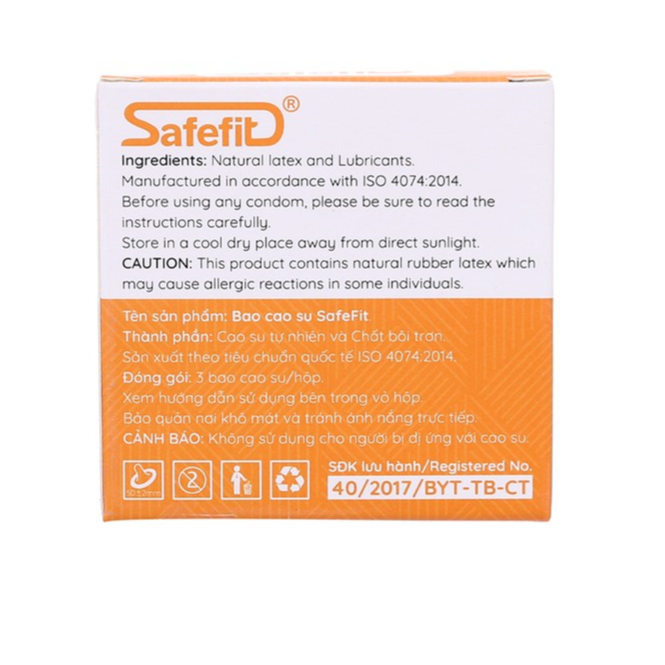 Bộ 3 hộp bao cao su Safefit nhiều gel bôi trơn Smooth - hộp 3 chiếc