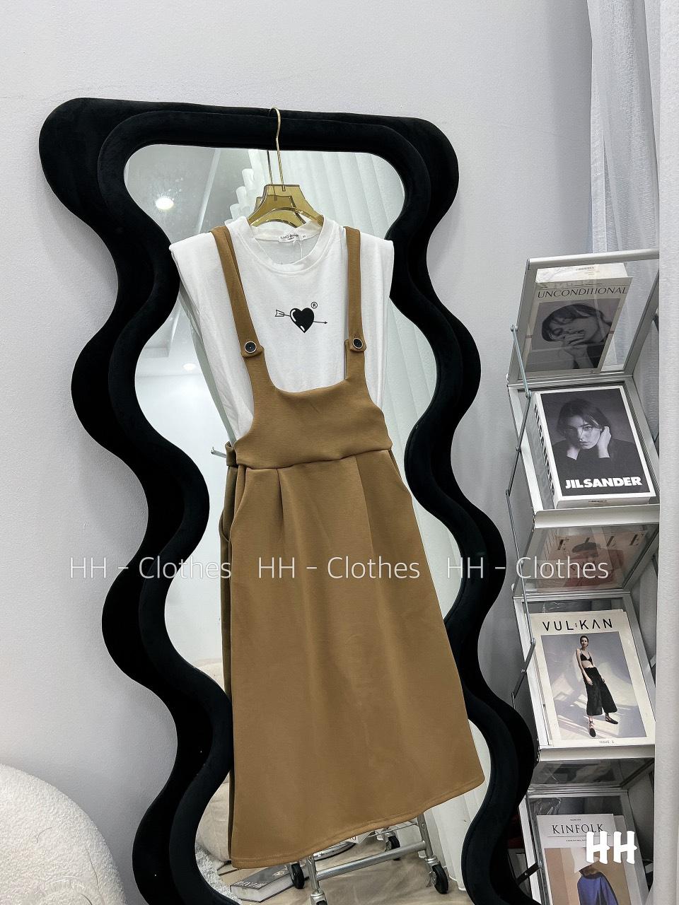 SET ĐI CHƠI, SET 2 MÓN ÁO THUN CÁNH DƠI PHỐI YẾM DÀI CỰC HOT - Brown