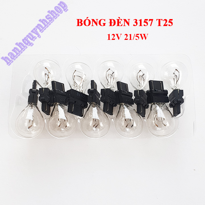 Bộ 2 bóng đèn ô tô T25 3157 2 tóc 12V 21/5W sợi tóc halogen