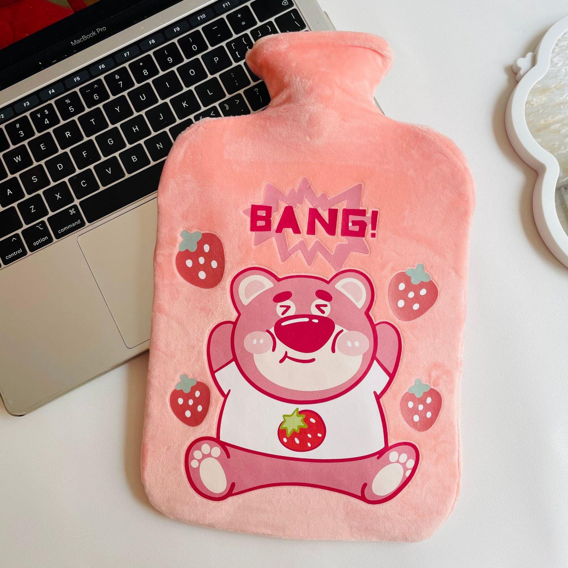 Hình Gấu Dâu Bình Nước Nóng Đựng Nước Sưởi Tay Miếng Sưởi Máy Sưởi Túi Đựng Nước Nóng An Toàn Tiện Lợi Máy Sưởi Tay Thú Cưng Dễ Thương Màu sắc: 1