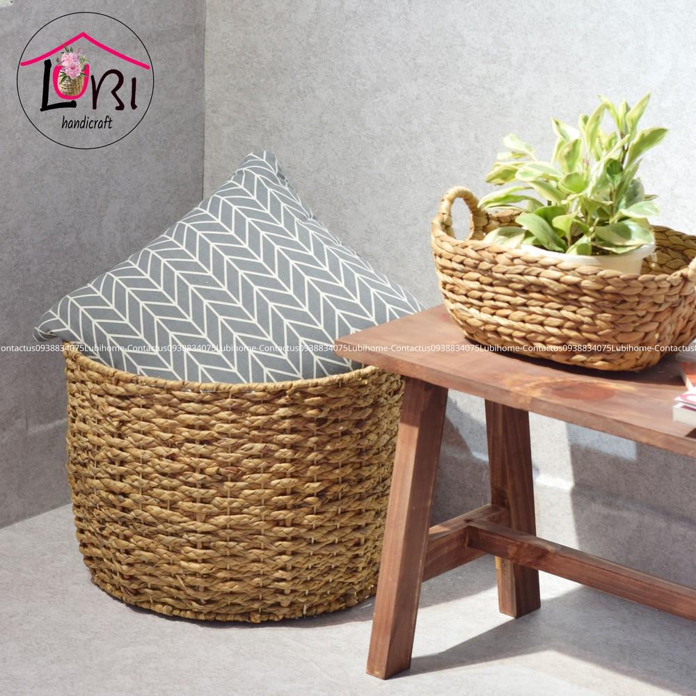 - Sọt đựng đồ lục bình hình tròn đan bím - đẹp, tinh tế