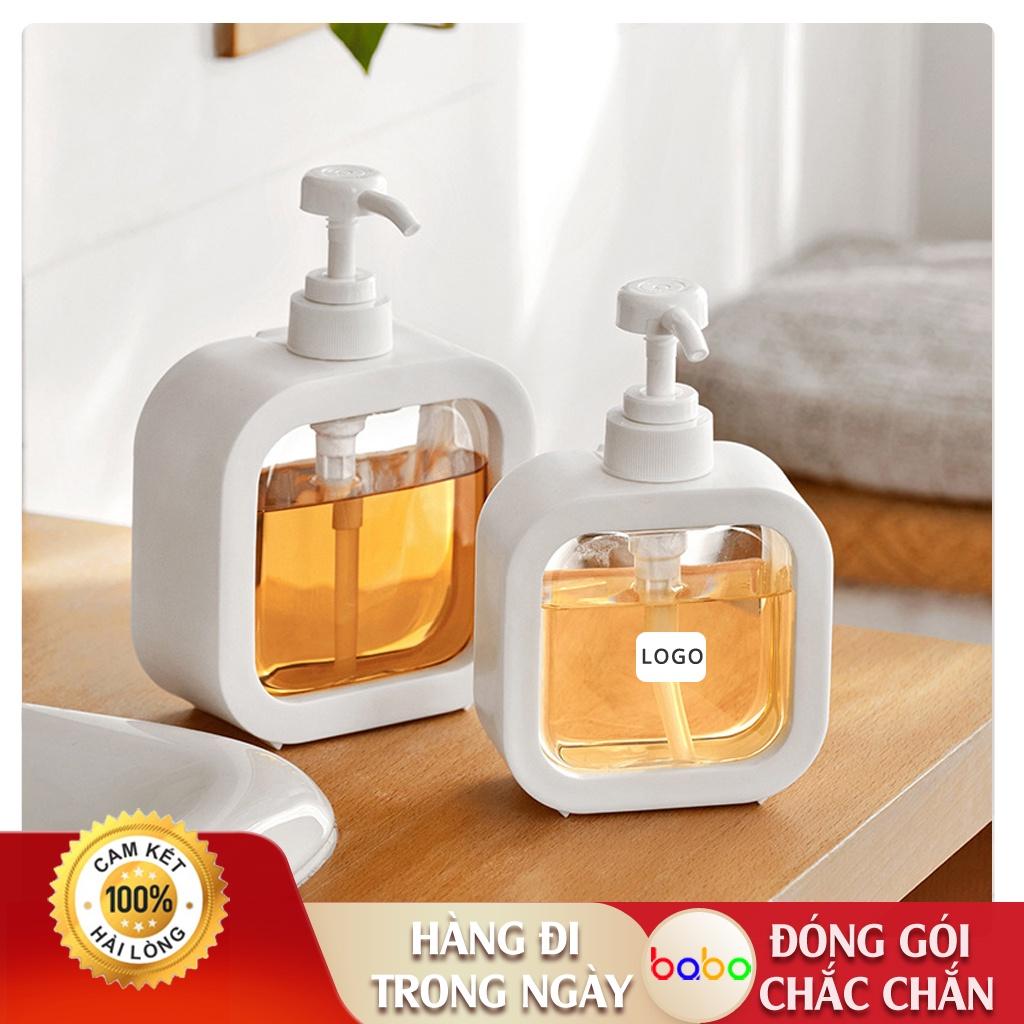 Chai đựng dầu gội đầu sữa tắm lọ đựng nước rửa tay phòng tắm trong suốt babo