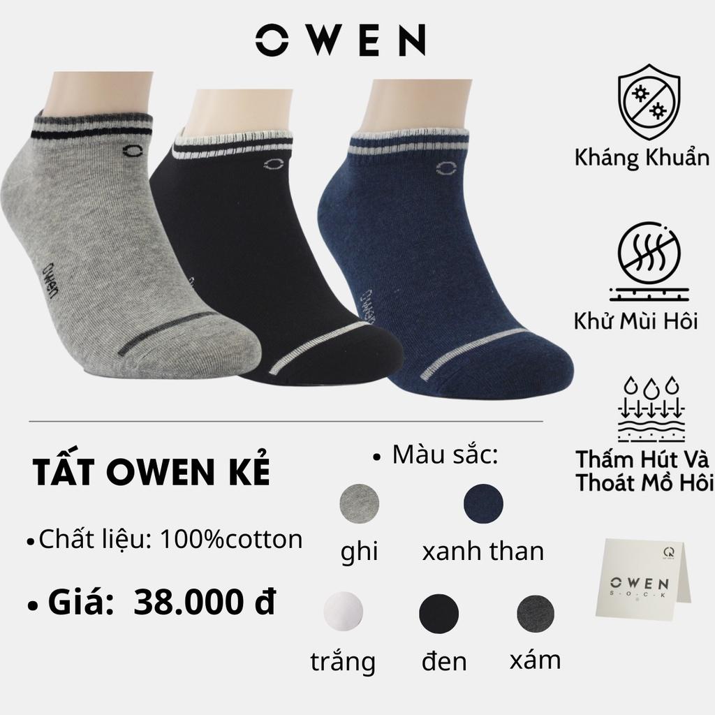 Tất Nam Owen chất cotton cao cấp cổ ngắn mềm mịn thấm hút mồ hôi ngăn mùi kháng khuẩn