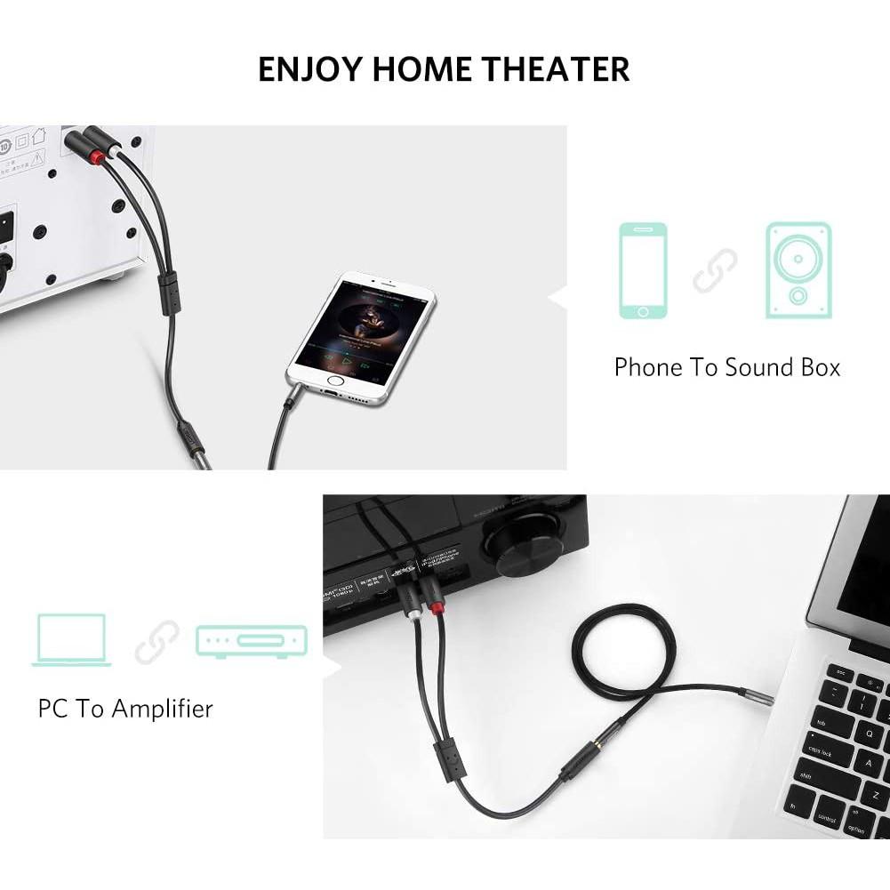 Dây chuyển đổi 3.5mm ra 2RCA dài từ 1-10m UGREEN AV102 - Hàng Nhập Khẩu