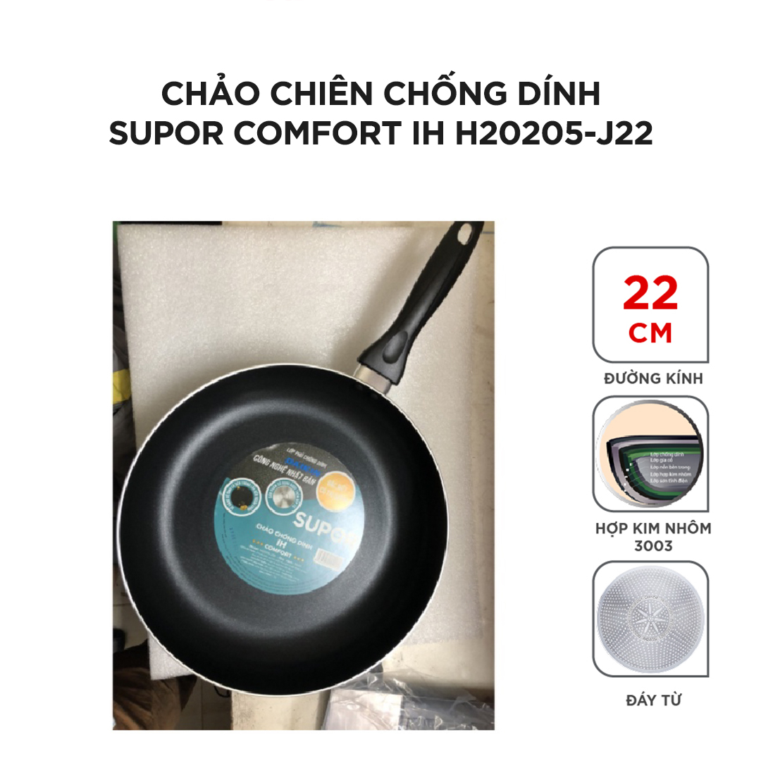 Chảo chiên Supor Comfort IH size 22cm, 30cm H20205-J22 H20205-J30