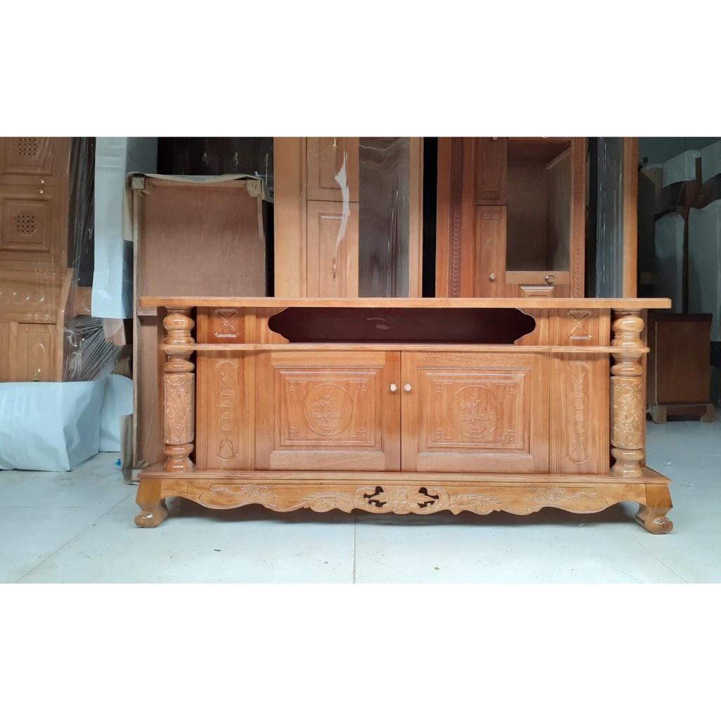 Tủ tivi cột nho Gỗ Sồi Nga cỡ nhỏ từ 1m2 đến 1m6