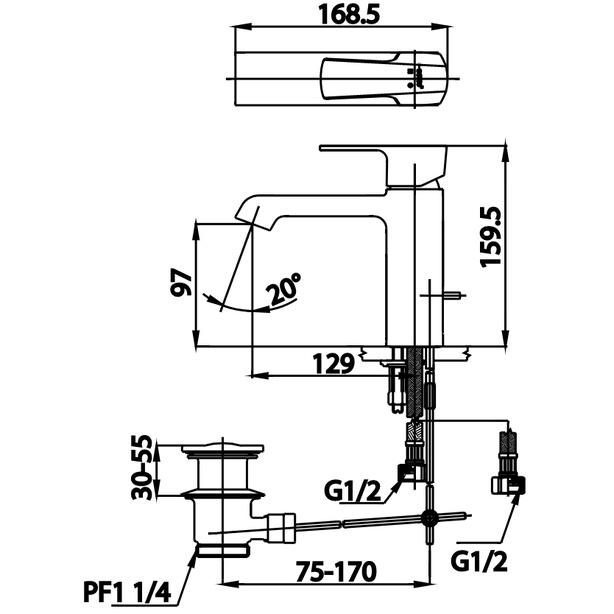 Vòi chậu / lavabo nóng lạnh COTTO CT2200A