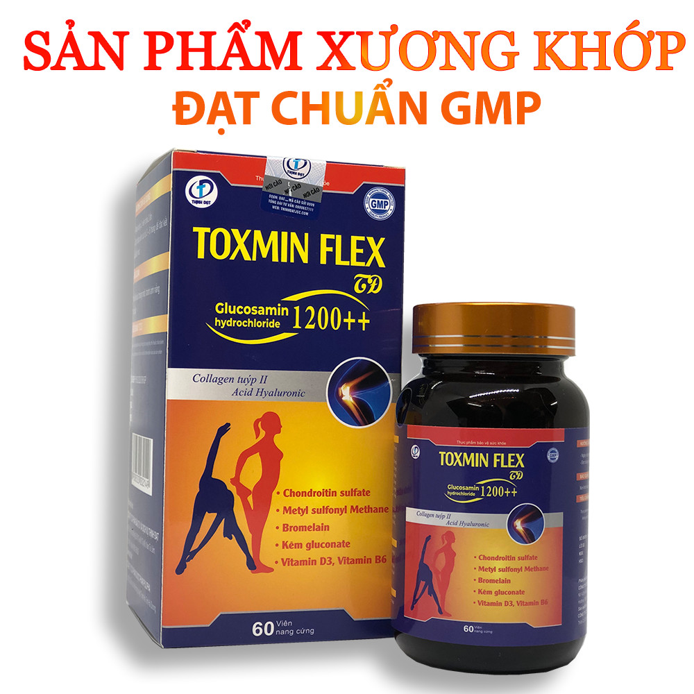 Toxmin Flex - Viên Uống bổ xương khớp, Giúp dưỡng khớp, Chống viêm, Giảm đau nhức khớp, Giảm thoái hóa khớp