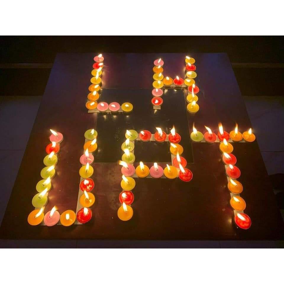 Đèn Cầy Tea Light Đế Thiếc Cháy Lâu Đồ Thờ Cúng Thiên Lộc - Hộp 100 Viên Thiếc (Nhắn Shop Chọn Màu)