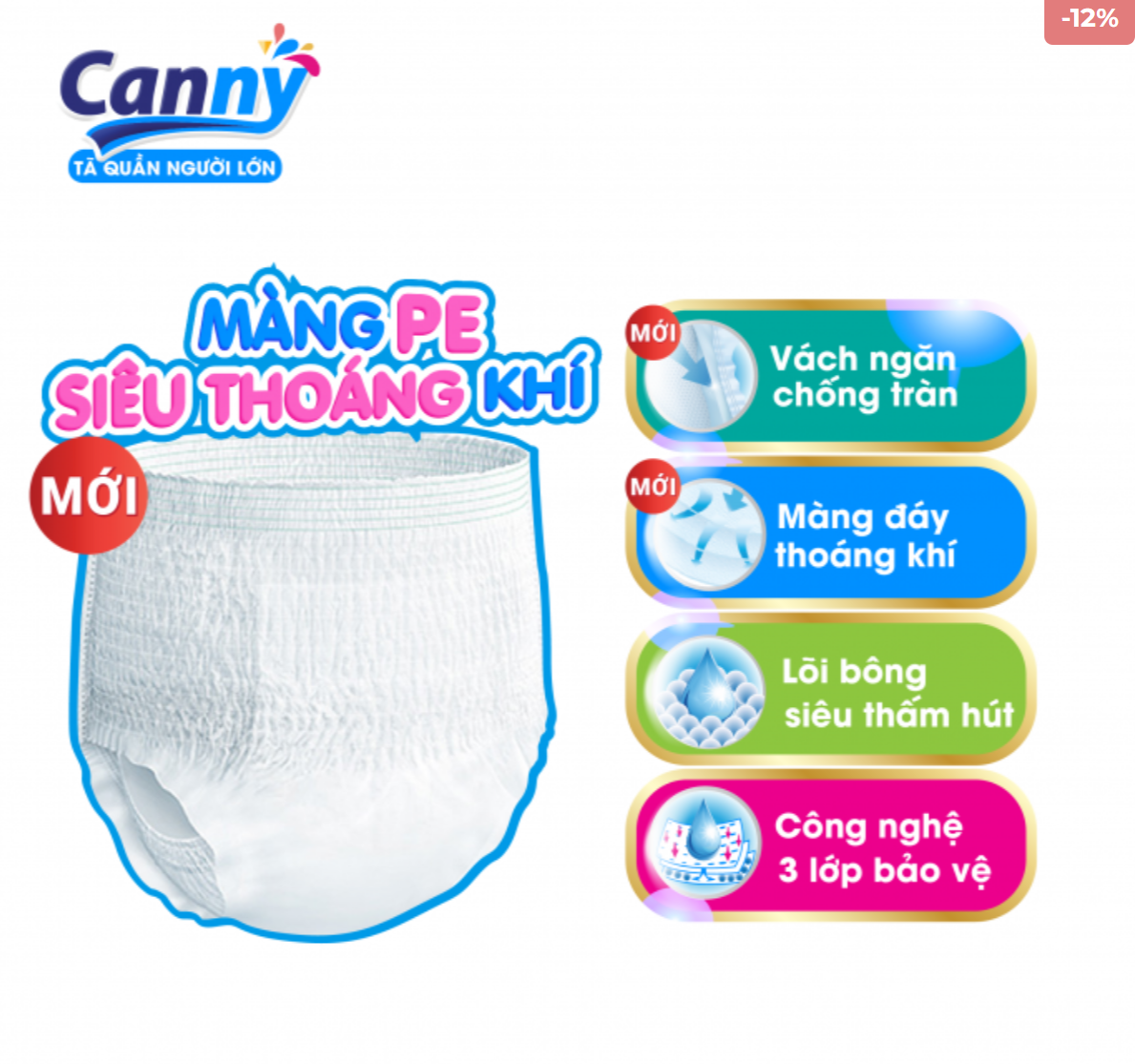 Tã quần người lớn Canny size M 8 miếng