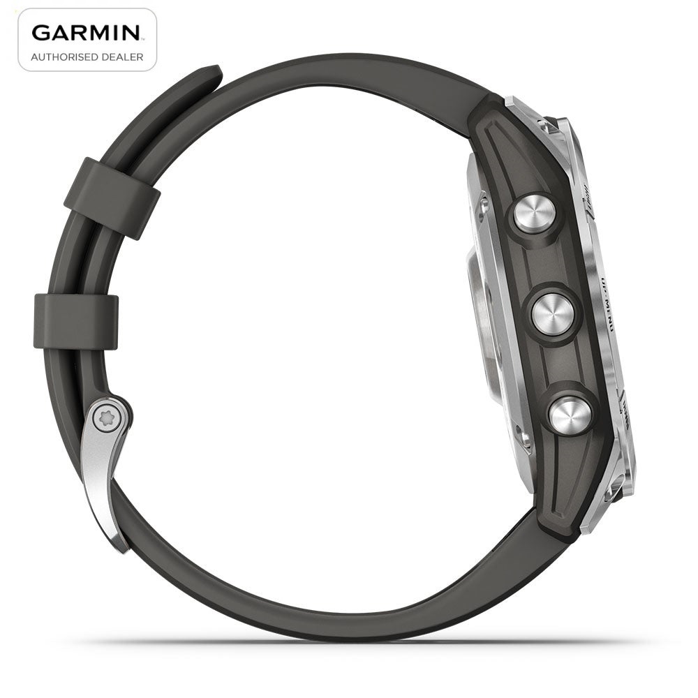 Đồng hồ thông minh Garmin Fenix 7S, Màu Bạc với dây Màu Xám Graphite - Hàng chính hãng