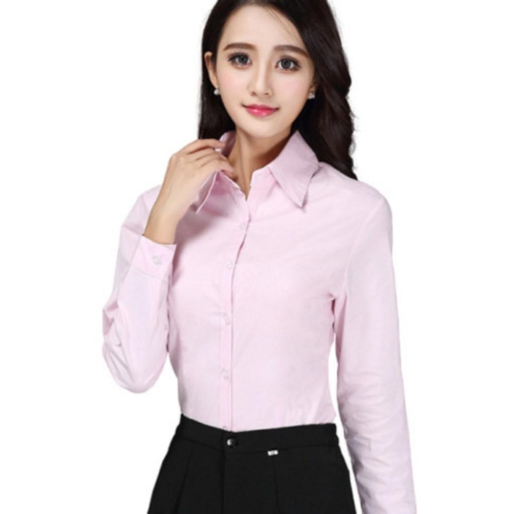 Áo sơ mi nữ trơn dài tay công sở Mã A965 TOP FASHIION SHOP chất áo sơ mi thoáng mát