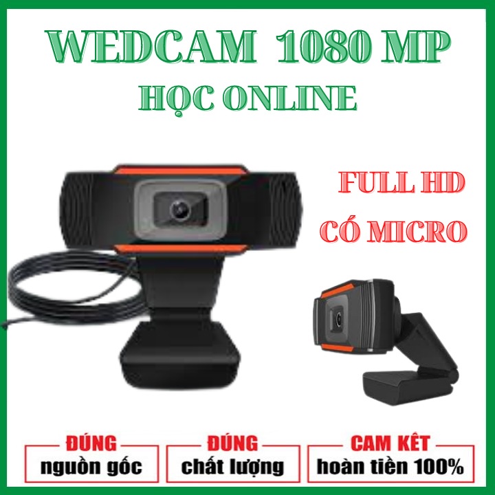 Webcam học online kẹp máy tính cao cấp, có mic, gọi video sắc nét full HD 1080p