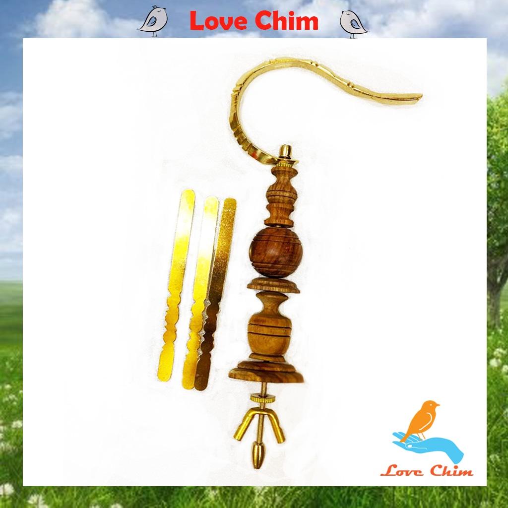 Phụ kiện lồng chim, Móc lồng chim, Móc treo lồng chim khuyên chất liệu đồng tặng kèm 3 nẹp đồng