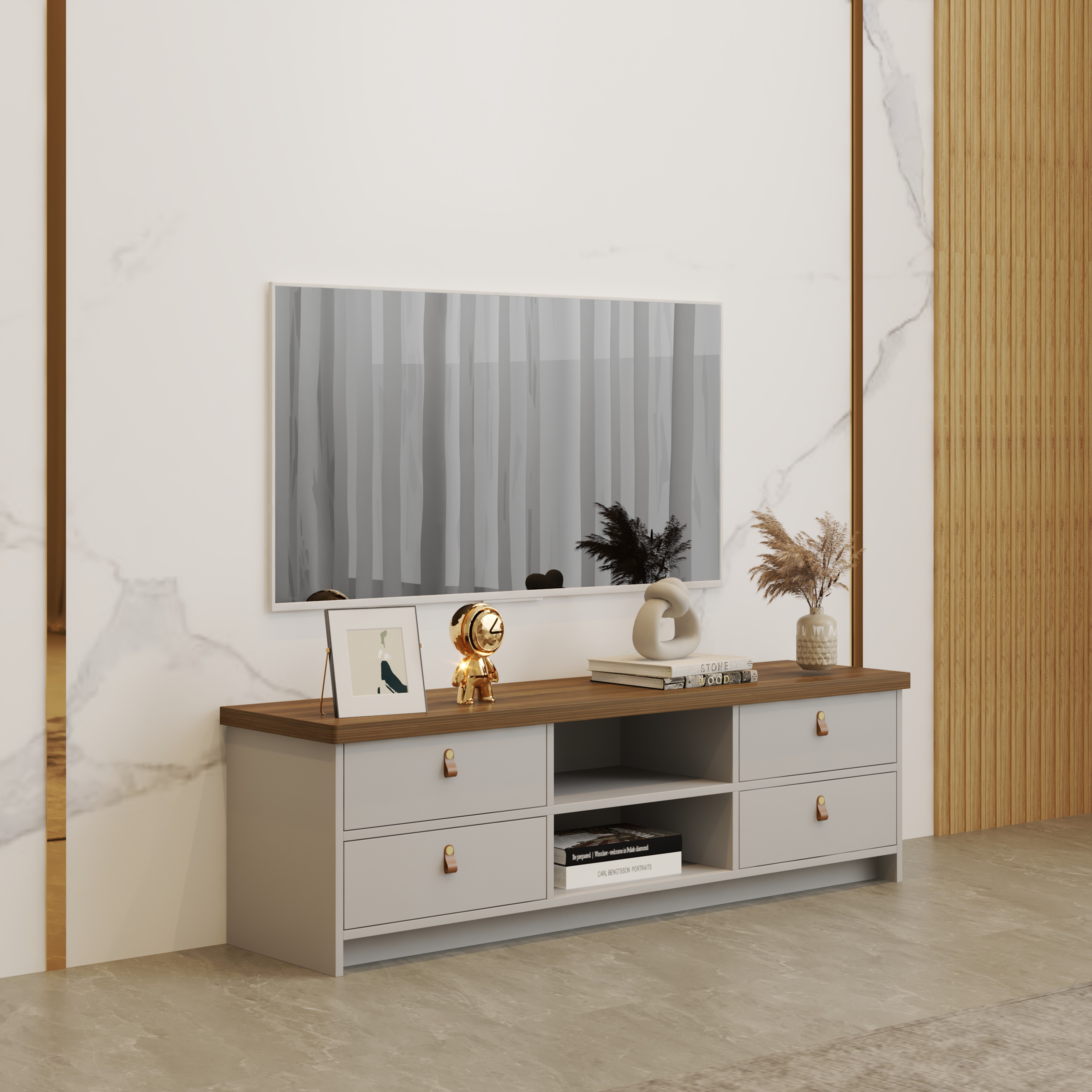 [Happy Home Furniture] NOMIA, Kệ Tivi 6 ngăn, 150cm x 38cm x 45cm ( DxRxC) , KTV_008