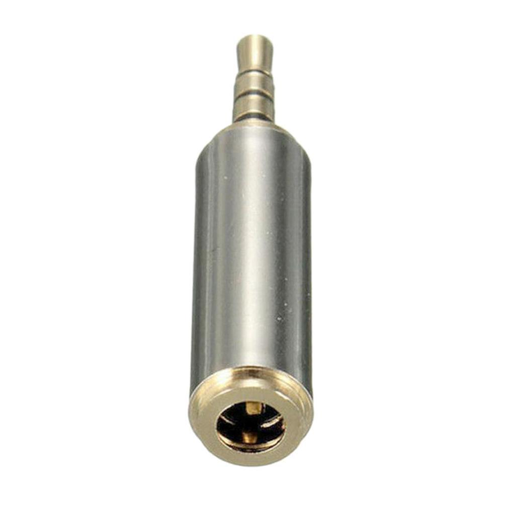 Gold Metal 2.5mm Male to 3.5mm Female Socket Headphone Adapter Converter