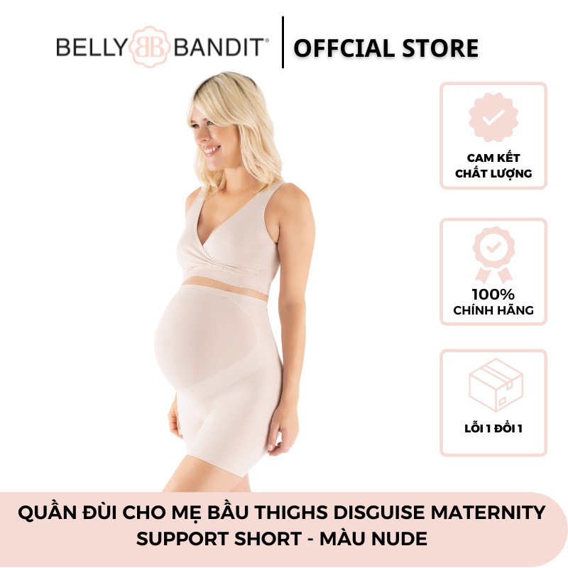 Quần đùi cho mẹ bầu Thighs Disguise Maternity Support Short. Mềm mại, êm ái hỗ trợ phần bụng của mẹ