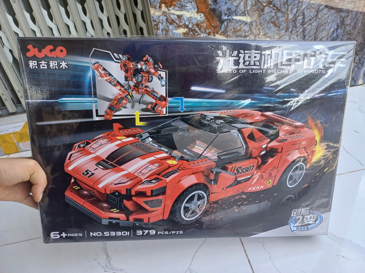Đồ chơi lắp ráp transformer xe ô tô và robot 2 trong 1