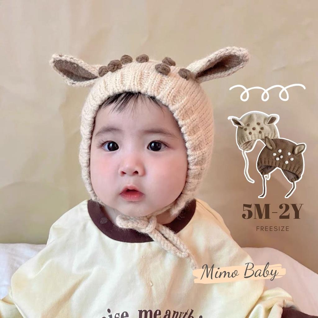 Mũ nón len hươu, nai đáng yêu cho bé 5m-2y mimo baby ML36