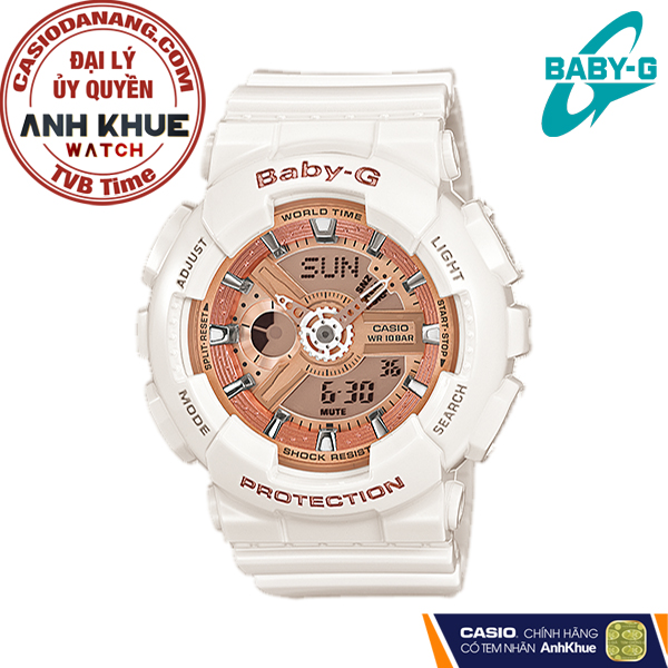 Đồng hồ nữ dây nhựa Casio Baby-G chính hãng Anh Khuê BA-110-7A1DR (43mm)