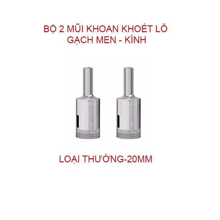 Bộ 2 mũi khoan khoét lỗ gạch men, kính, gốm sứ đa năng