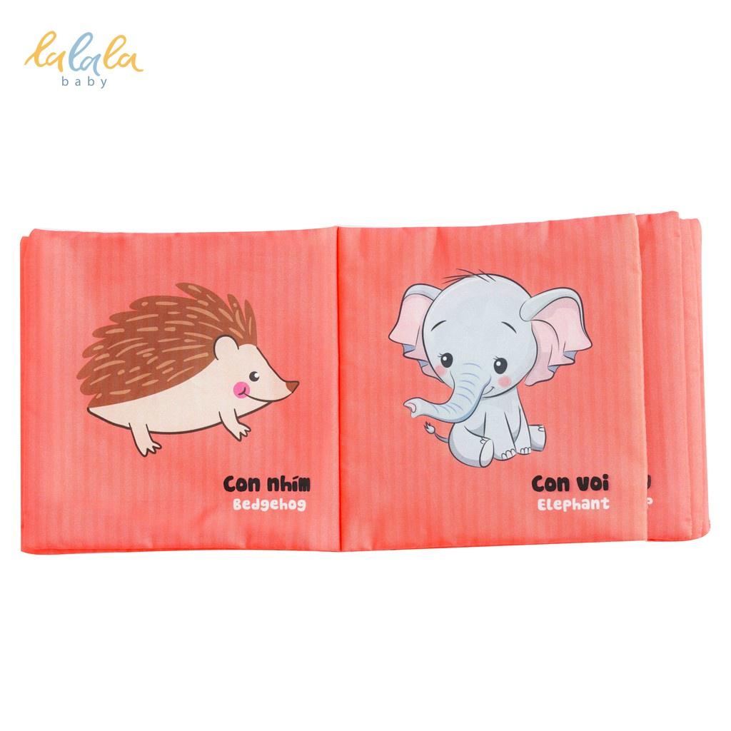 Sách vải Lalala baby, kích thích đa giác quan chủ đề Động vật, kích thước 15x15cm 12 trang