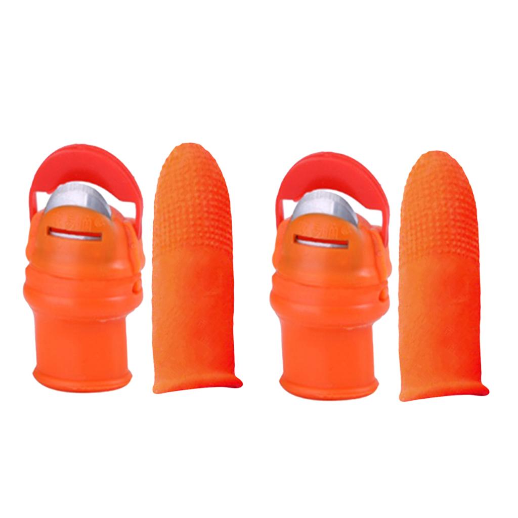 2x Silicone Thumb Knife with Finger Sleeve Covers Vegetable Harvesting Knife