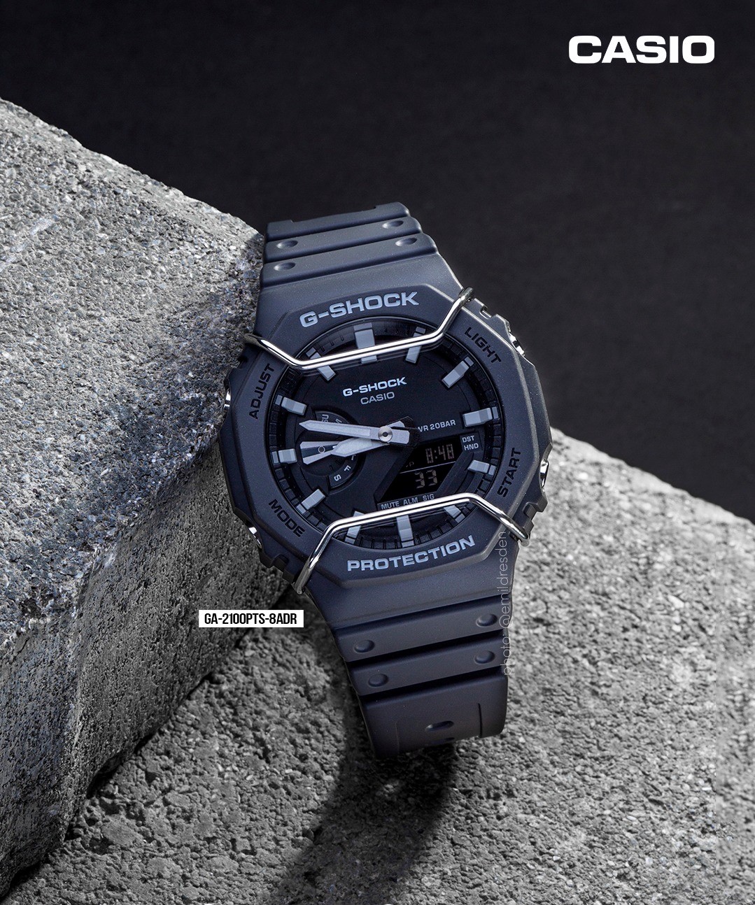 Đồng Hồ Nam Dây Nhựa Casio G-Shock GA-2100PTS-8A Chính Hãng | GA-2100PTS-8ADR Carbon Core