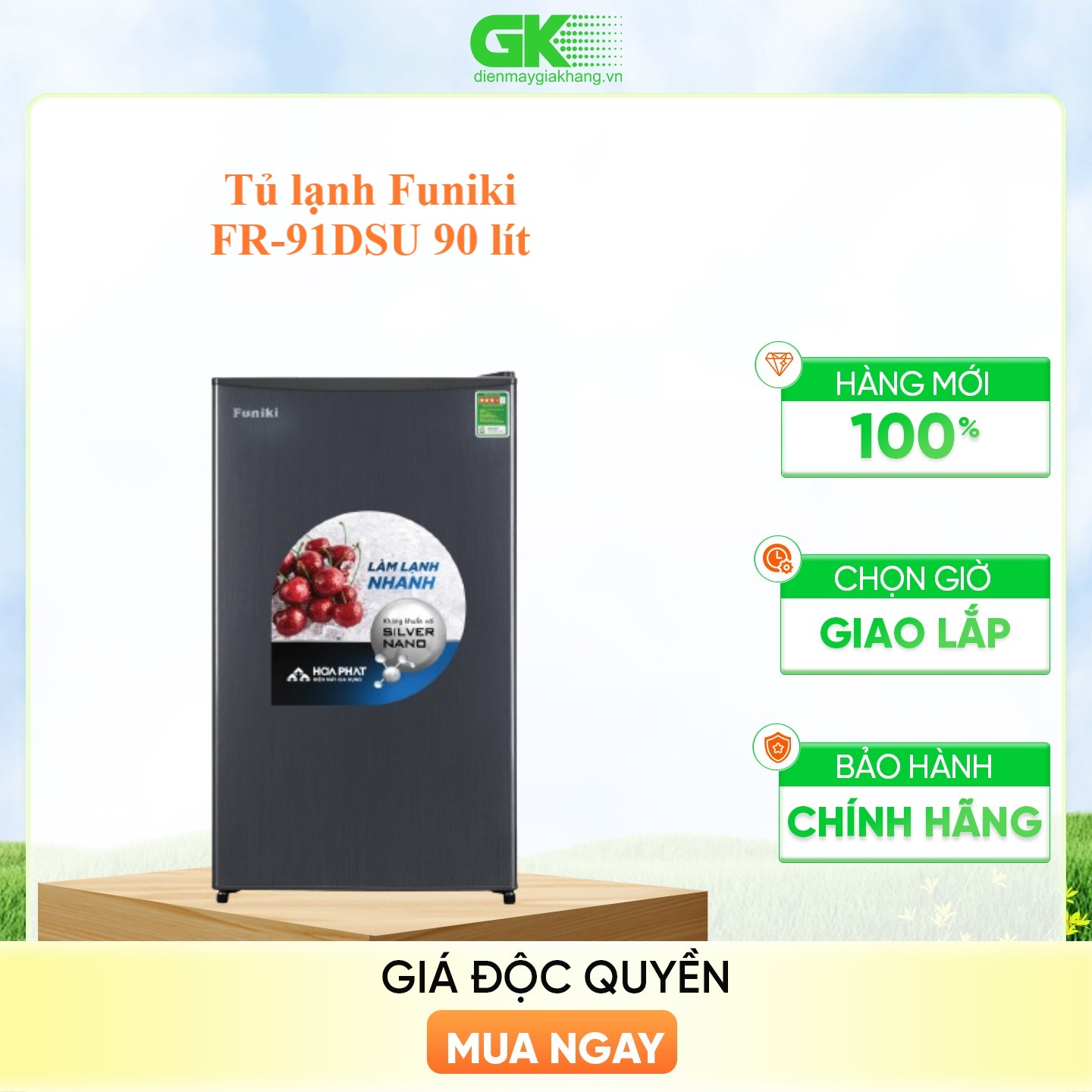 Tủ lạnh Funiki FR-91DSU tủ mini 90 lít Hàng chính hãng( Chỉ giao HCM)