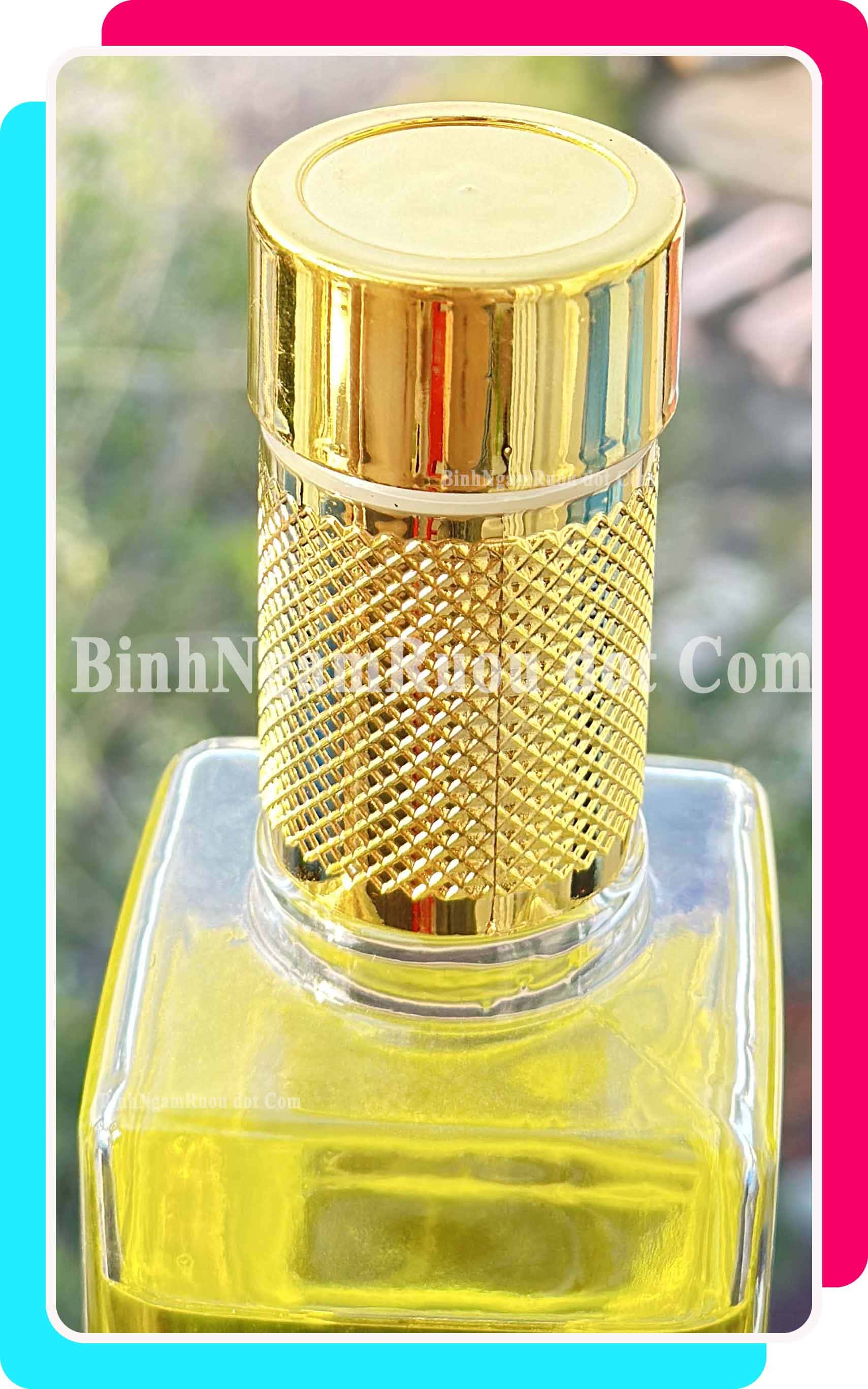 C46 Chai Đựng Rượu Thủy Tinh Vuông Cao Nắp Vàng Sang Trọng - Cao Cấp 500ml - Đẹp Cao Cấp - Nắp Kín Thủy Tinh Trong - Tặng Biếu Sang Trọng