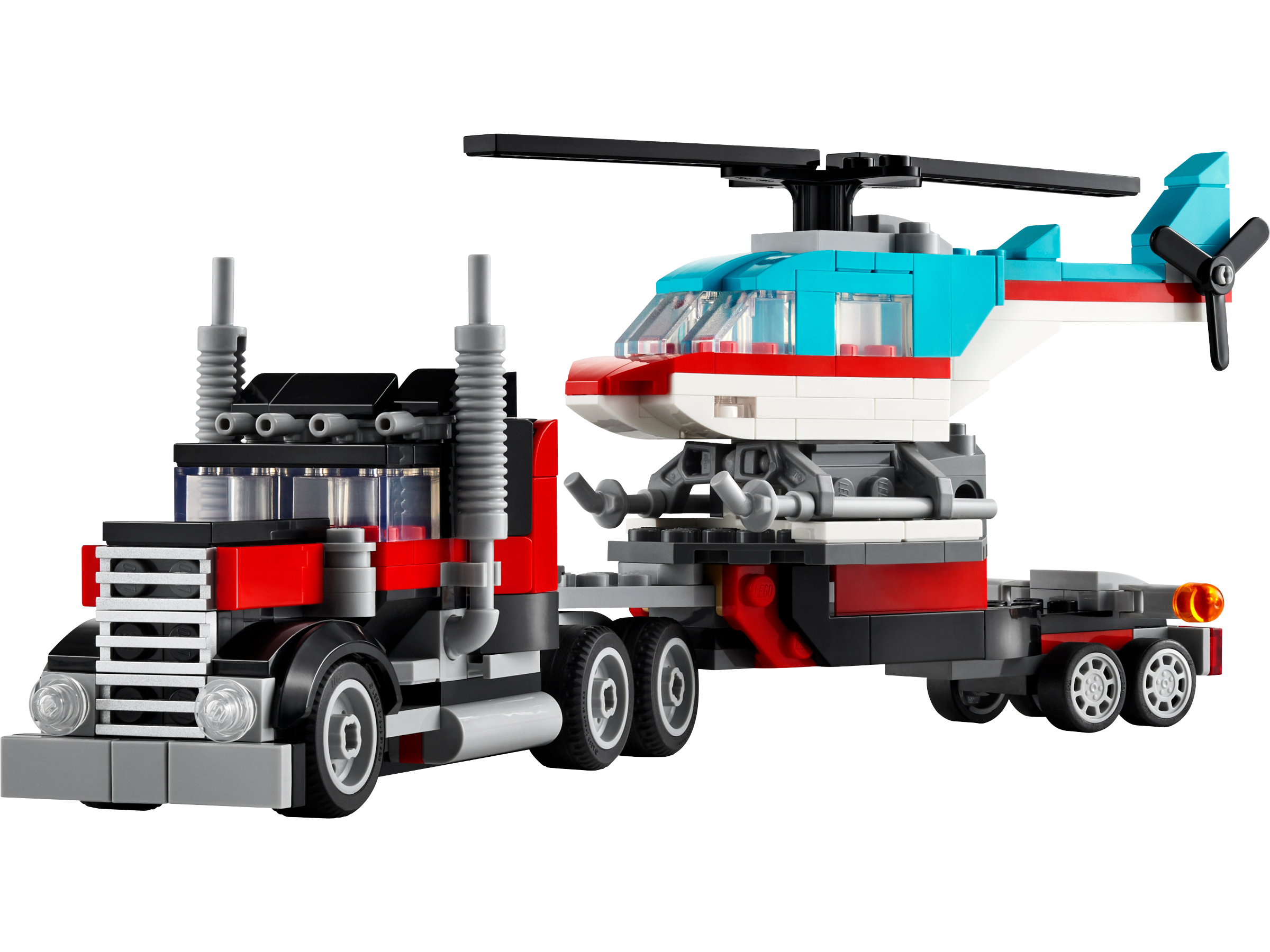 Đồ Chơi Lắp Ráp Xe Tải Vận Chuyển Trực Thăng 3 In 1 - Flatbed Truck With Helicopter - Lego Creator 31146 (270 Mảnh Ghép)