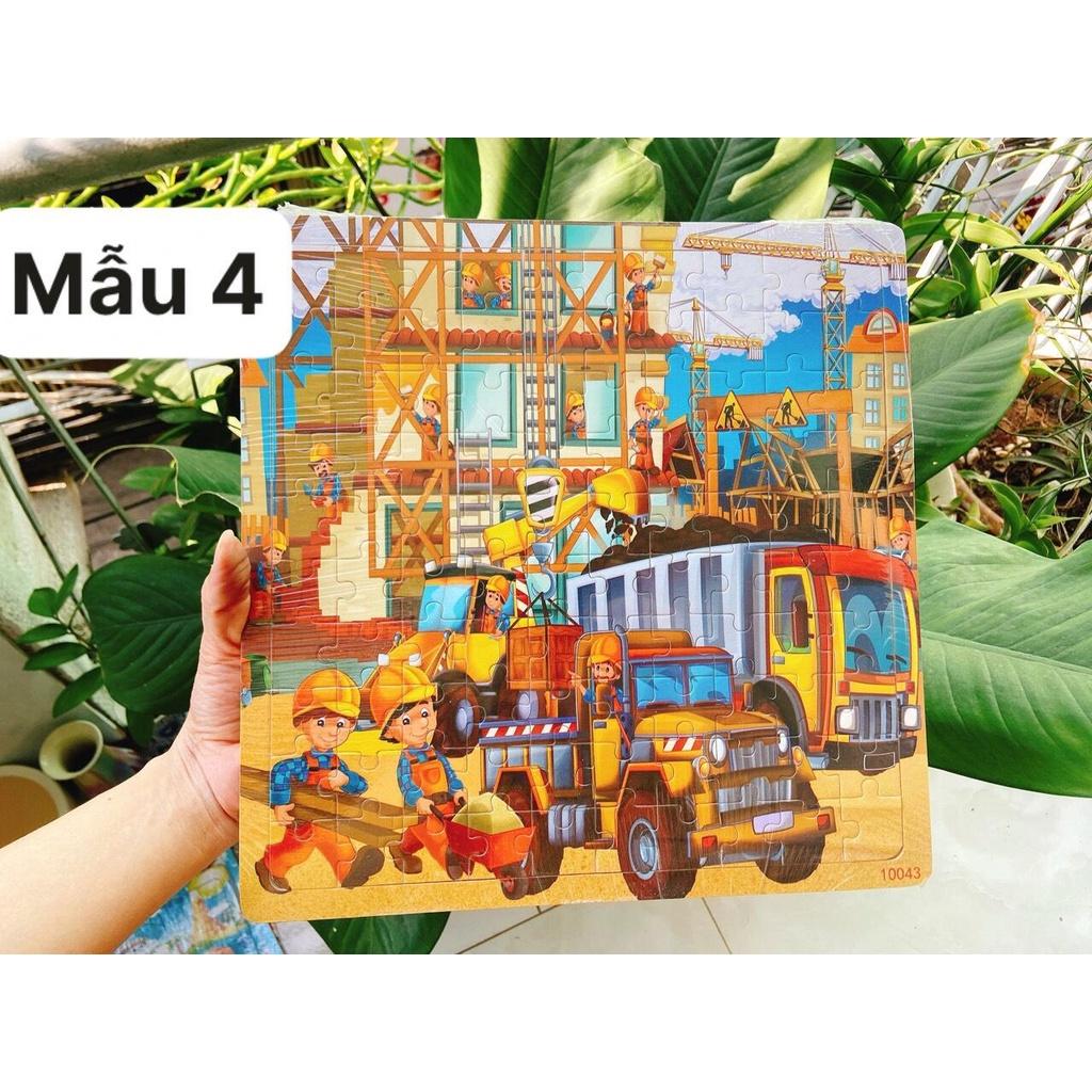 Đồ chơi bộ tranh xếp hình, ghép hình bằng gỗ 100 mảnh puzzle phát triển tư duy trí tuệ cho bé - tranh ghép gỗ 100 miếng