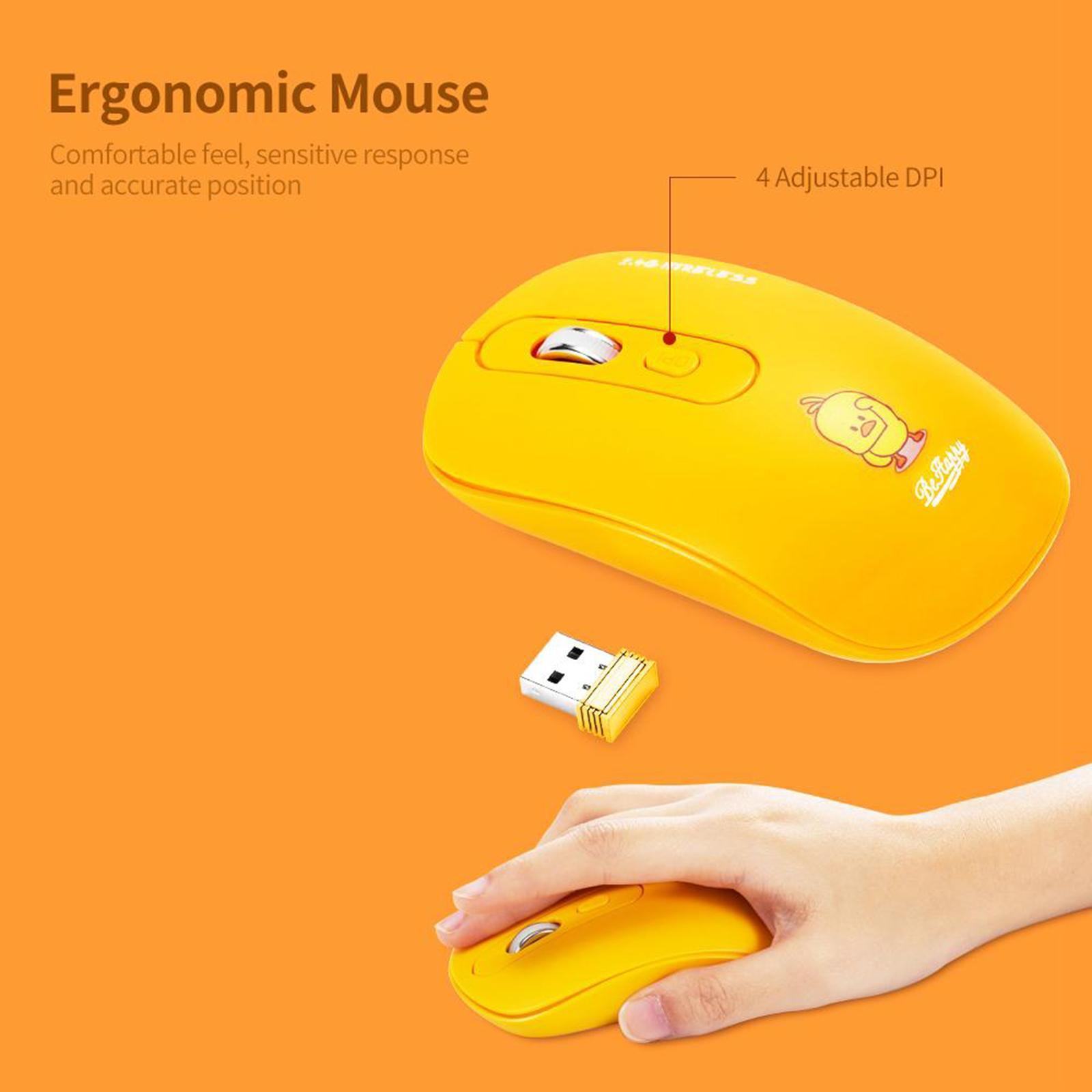 Desktop 2.4G Wireless Keyboard & Mouse Combo Retro Round Key