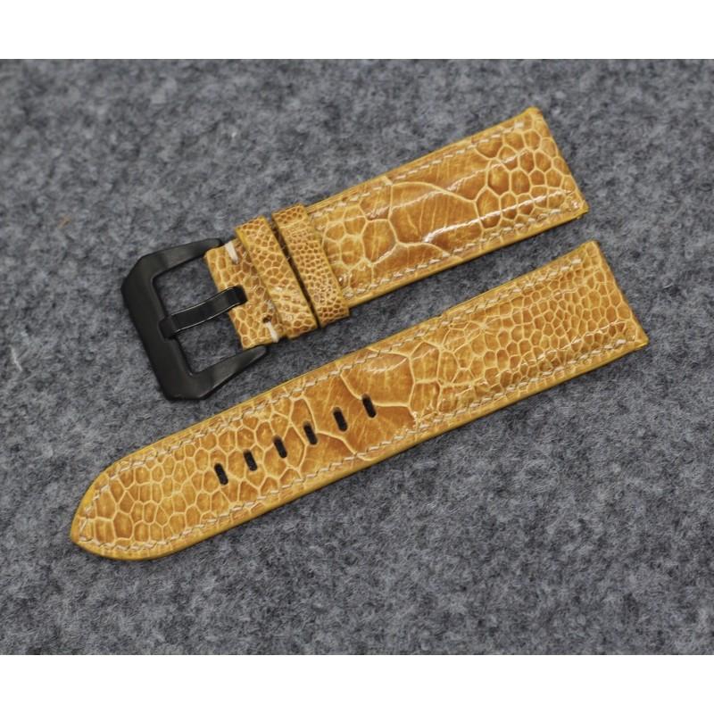 Dây da đồng hồ, Dây da đà điểu Thật HANDMADE Khâu Tay cao cấp