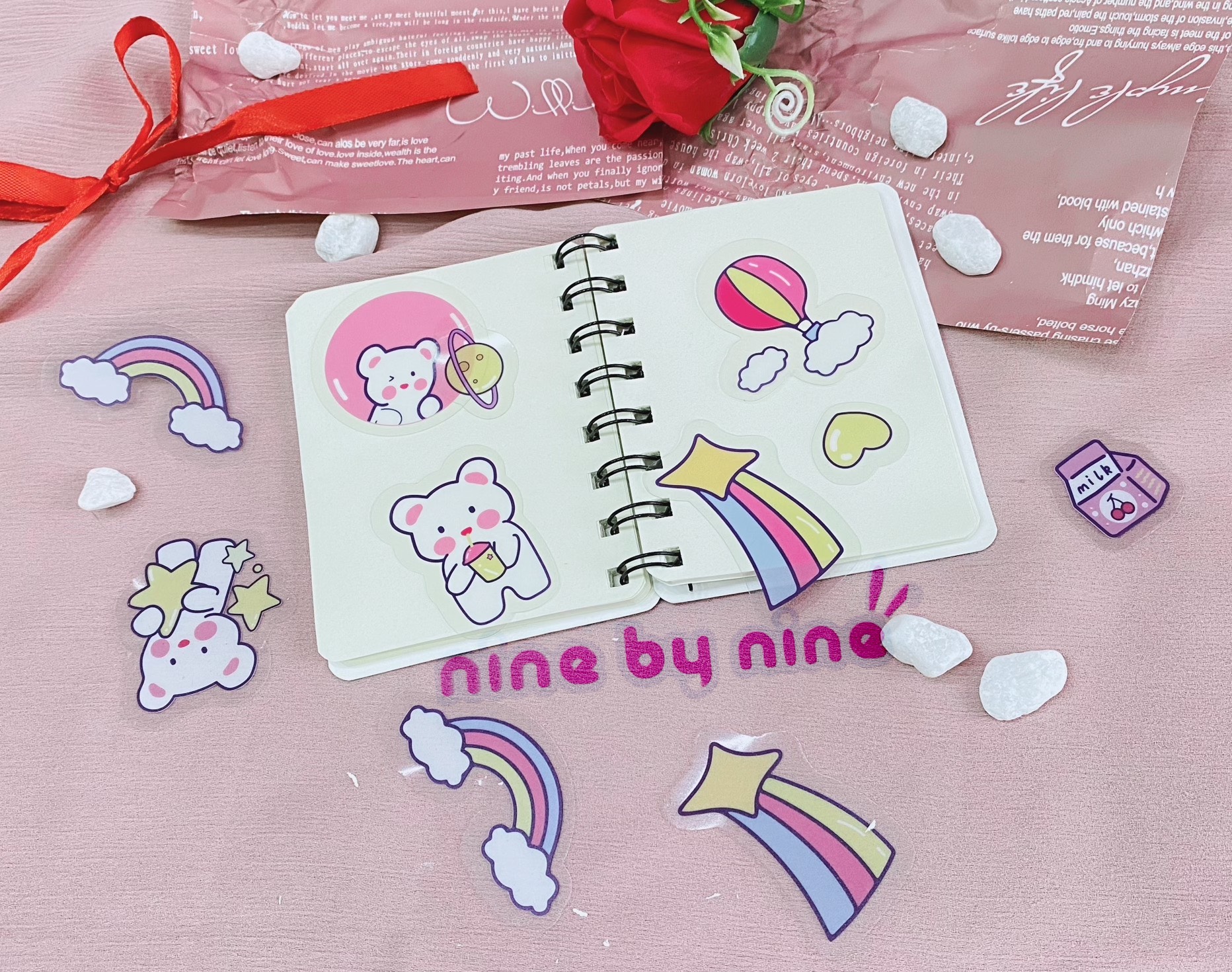 Hộp 50 miếng sticker trang trí số, bình nước, điện thoại