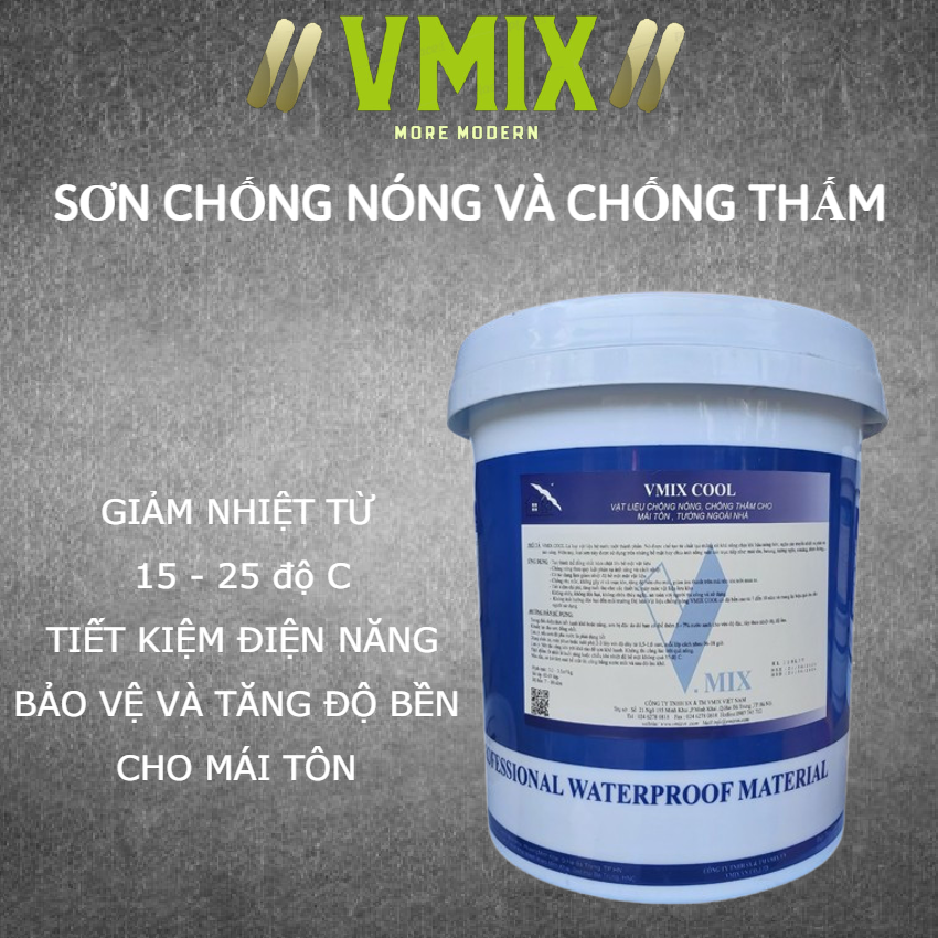 [5kg] Sơn chống nóng ,chống thấm cho mái tôn tường ngoài nhà ,bồn nước mái .dễ đàng thi công bằng tay hoặc máy ,tăng độ bền cho tôn lên đến 10 năm.