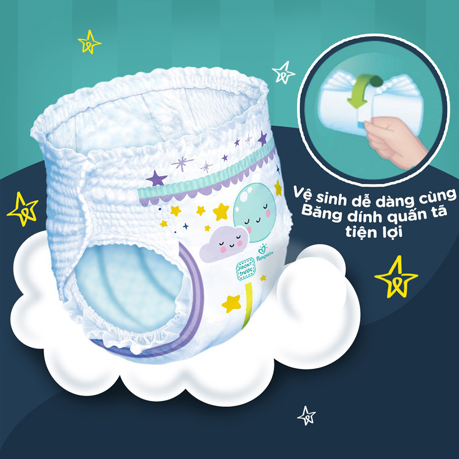 Combo 4 Tã/ Bỉm Quần PAMPERS Ngon Giấc, Size L/ XL/ XXL, Khô Thoáng Suốt Đêm
