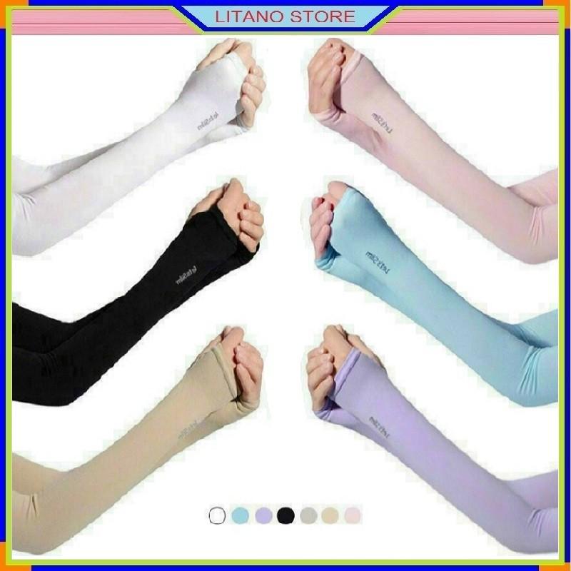 Găng Tay Chống Nắng Xỏ Ngón Kiểu Hàn Quốc Let's Slim Chất Liệu Cotton Co Giãn Dày Dặn Ngăn Tia UV, Nhiều Màu