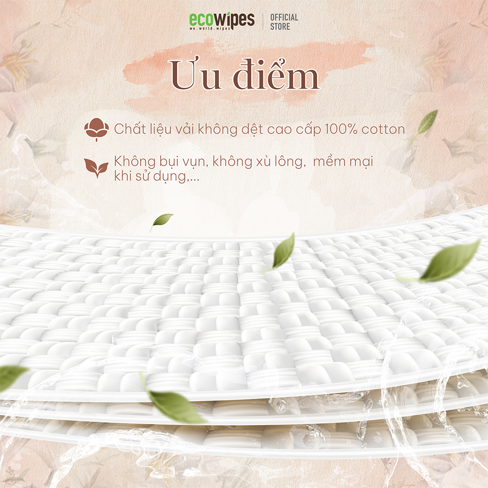 Combo 3 hộp 60 gói khăn giấy ướt phụ khoa Ecowipes travel size vệ sinh cá nhân phụ nữ hương Daisy size 15x20cm nhỏ gọn bỏ túi