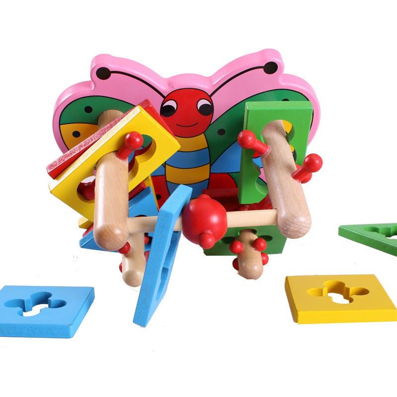 Đồ chơi thả khối thả hình bướm đồ chơi gỗ TINA Giúp Bé Nhận Biết Màu Sắc Phát Triển Trí Tuệ