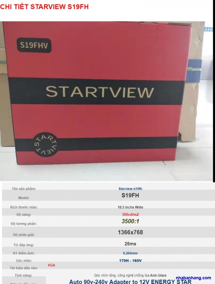 Màn hình Máy tính starview S19FH Chính Hãng