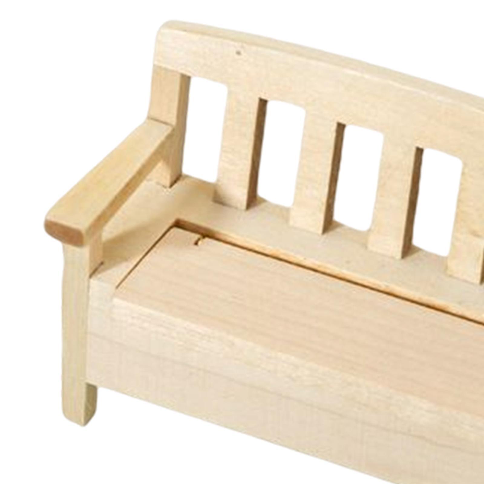 1:12 Scale Back Chair ,Mini Toy Dollhouse Decoration Accessories, DIY Scene Model Wood Furniture Model Living Room Decor Toy